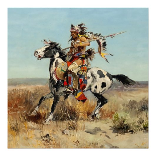 Impression Photo "Dakota Chief" Art occidental de Charles M Russell (Devant)