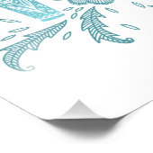 Impression Photo Dala suédois Cheval Turquoise Folk Art (Coin)