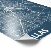 Impression Photo Dallas - Plan de ville des États-Unis (Coin)