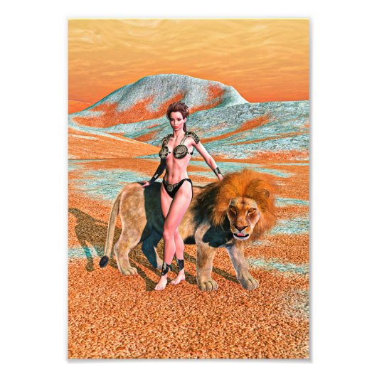 Impression Photo Dame et Lion (Devant)