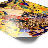 Impression Photo Dame Gustav Klimt avec ventilateur (Coin)