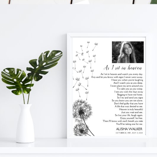 Impression Photo Dandelions A Je suis assis dans l'Affiche de bienv