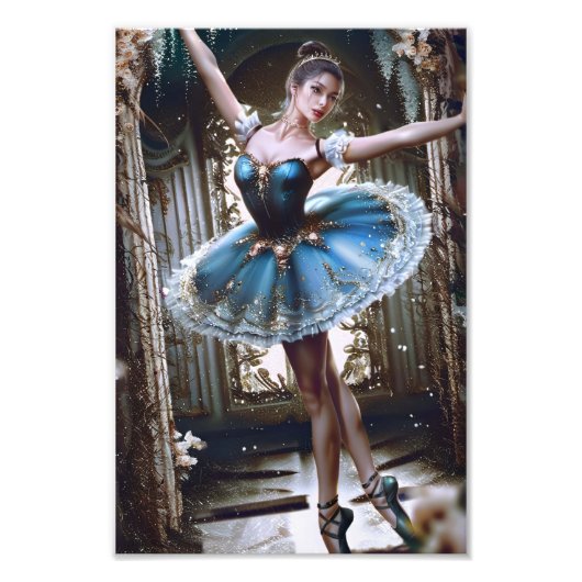 Impression Photo Danse de ballet dans un Tutu bleu (Devant)