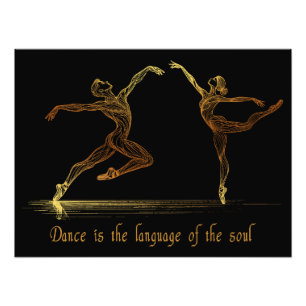 Impression Photo Danseurs de ballet gracieux dans l'élégant or Line