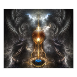 Impression photo d'art fractal de l'Orbe de Lumièr