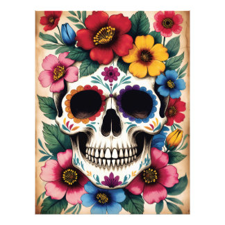 Impression Photo Day of the Dead Floral Skull