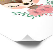 Impression photo de cerf à l'aquarelle avec fleurs (Coin)