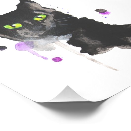 Impression photo de chat noir (Coin)