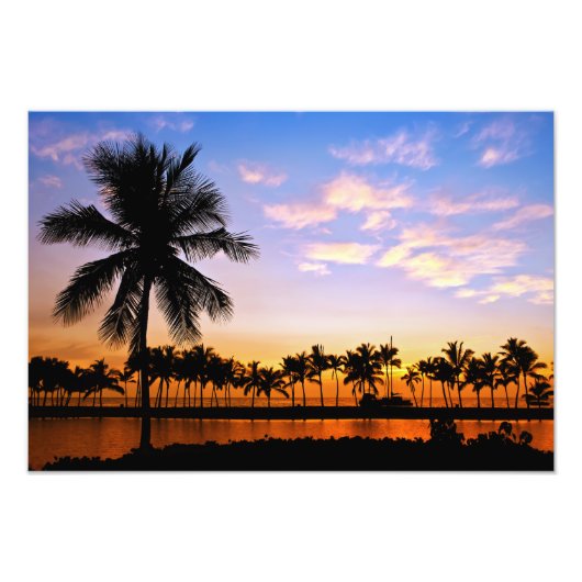 Impression photo de coucher de soleil tropical (Devant)