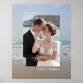 Impression photo de date de mariage simple & nom d (Devant)