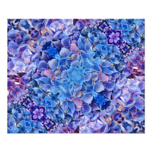 Impression photo de fleurs d'hortensias bleus (Devant)