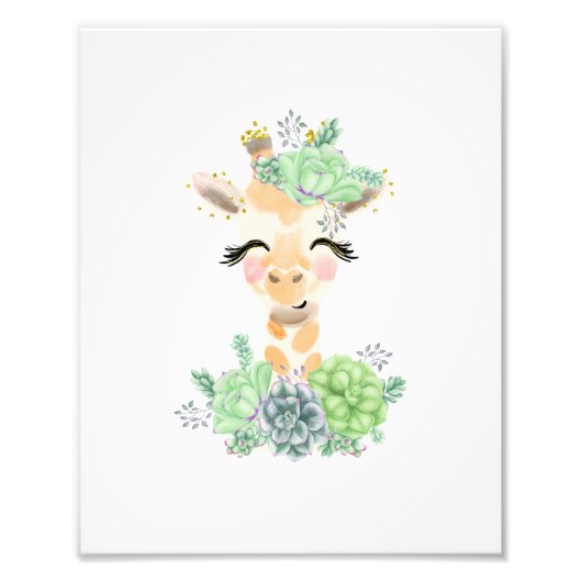 Impression photo de girafe à l'aquarelle avec succ (Devant)