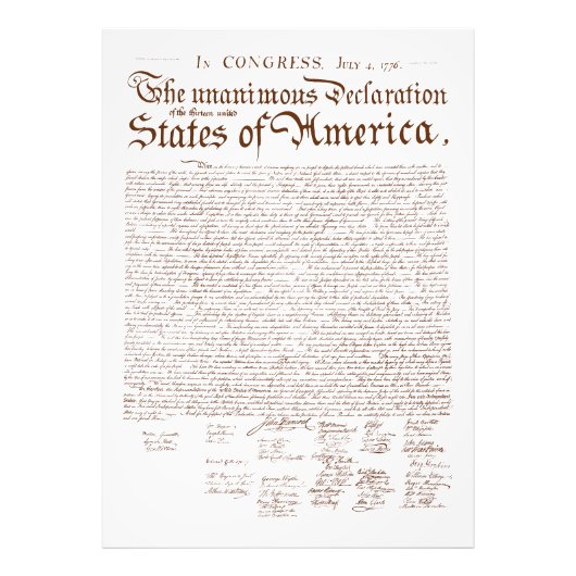 Impression Photo Déclaration d'indépendance des États-Unis (Devant)