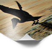 Impression Photo décollage pélican au coucher du soleil Côte du Gol (Coin)