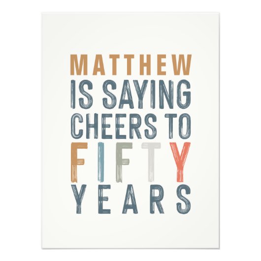 Impression Photo Décor de fête du 50e anniversaire (Devant)