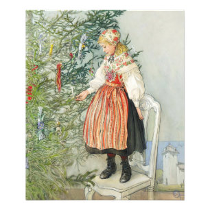 Impression Photo Décorer l'arbre de Noël - Carl Larsson