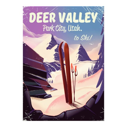 Impression Photo Deer Valley, Park City, Utah, affiche de voyage de (Devant)