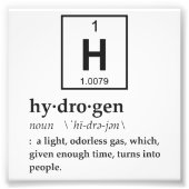 Impression Photo Définition de l'hydrogène (Devant)