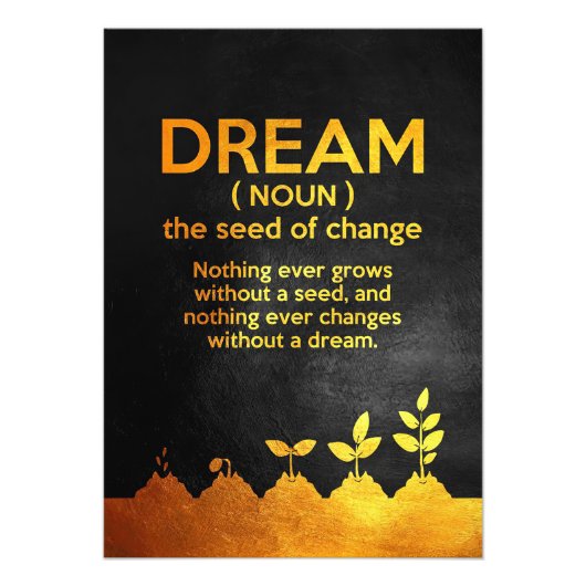 Impression Photo Définition de rêve de citation de bonheur (Devant)