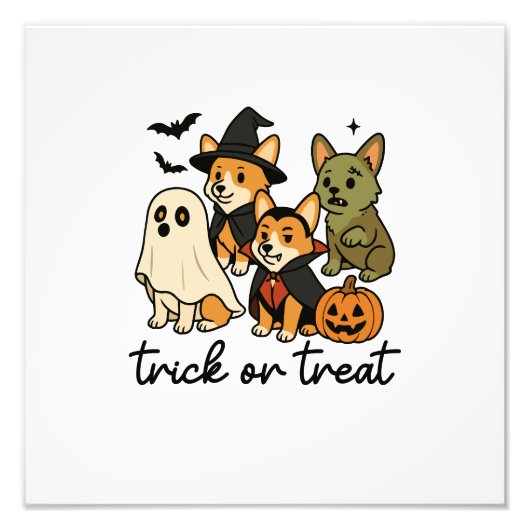 Impression Photo déguisement d'Halloween pour corgi (Devant)