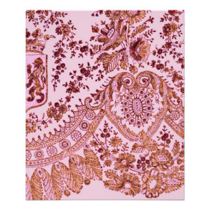 Impression Photo Dentelle Rose Et Or