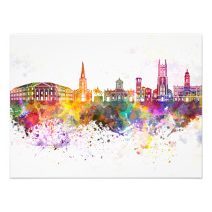 Impression Photo Derby skyline in background watercolor