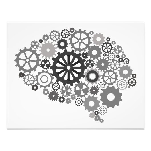 Impression photo des engrenages du cerveau (Devant)