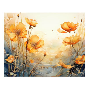 Impression Photo Des Fleurs sauvages vibrants éclatent dans un cham