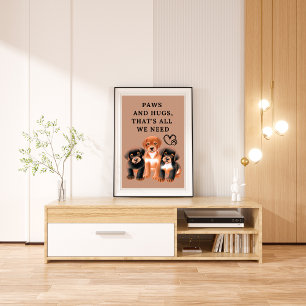 Impression Photo Des pattes et des câlins, c'est tout ce dont nous