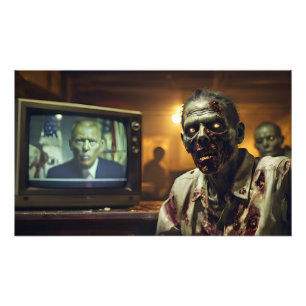 Impression Photo des zombies regardant la propagande télévisée russ