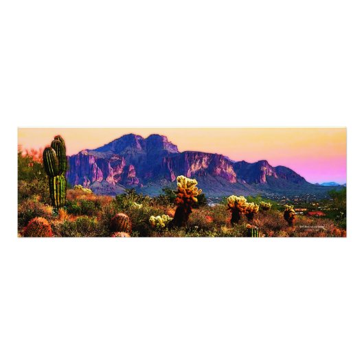 Impression Photo Desert Pittoresque violet superstition Mountain Su (Devant)