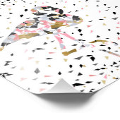 Impression Photo Design abstrait de Flamant rose géométrique mignon (Coin)