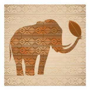 Impression Photo Design d'art tribal des éléphants
