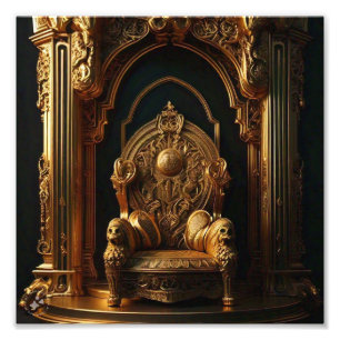 Impression Photo Design de trône doré de luxe - Décor intérieur