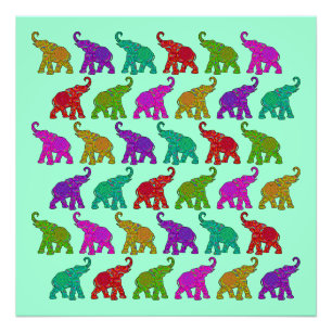 Impression Photo Design de tuiles motifs Elephant Walk