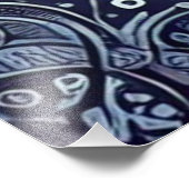 Impression Photo Design Mandala dégradé bleu (Coin)