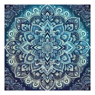 Impression Photo Design Mandala dégradé bleu