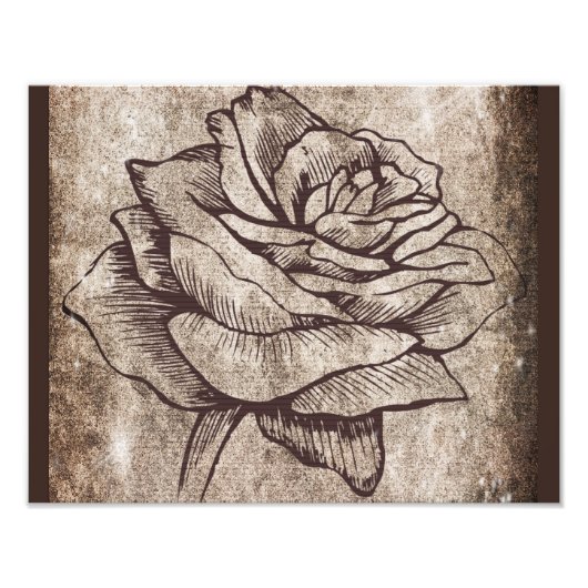 Impression Photo Dessin à l'encre de rose (Devant)