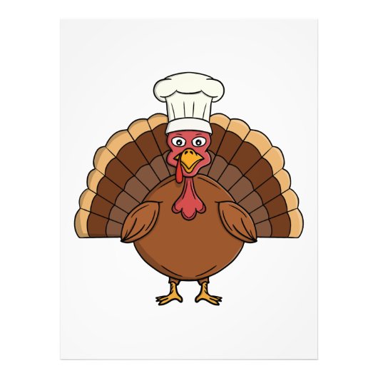 Impression Photo Dessin animé dinde de chef Thanksgiving (Devant)