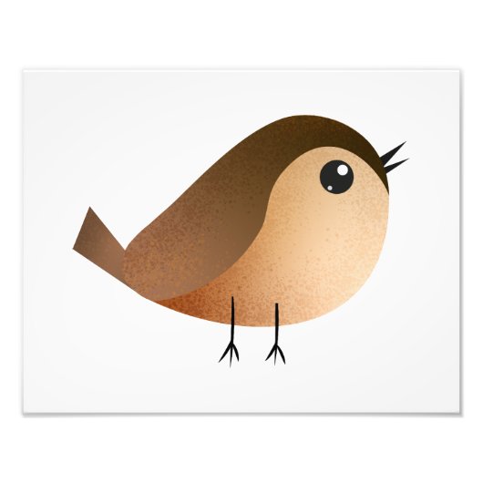 Impression Photo Dessin Animé d'Oiseau Moineau (Devant)