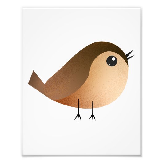 Impression Photo Dessin animé d'oiseau moineau (Devant)