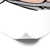 Impression Photo dessin animé vache noir blanc rose baiser gris ani (Coin)