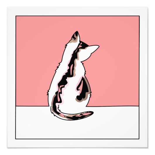 Impression Photo Dessin au trait de chat (Devant)
