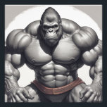 Impression Photo Dessin d'art pop de Gorilla Bodybuilder<br><div class="desc">Digital Computer Animal Art - College Pop Art - Wild Animal Computer Images</div>