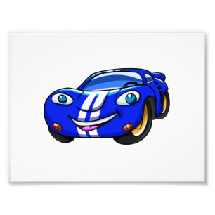 Impression Photo Dessin de course en bleu Supercar Choisir la coule