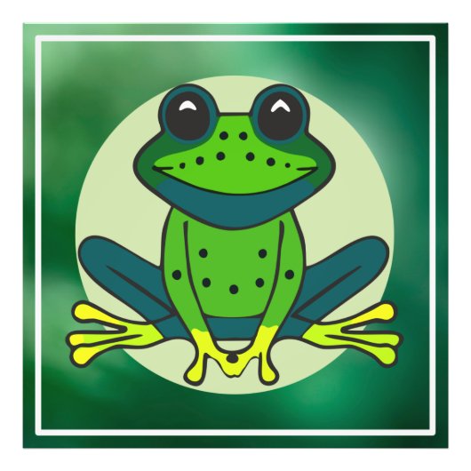 Impression Photo Dessin de grenouille verte (Devant)