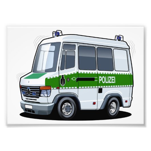 Impression Photo Dessin de police Van (Devant)