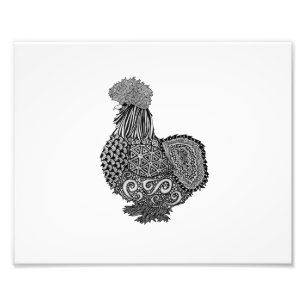 Impression Photo dessin de poule soie