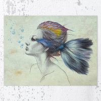 Dessin d'Imaginaire d'art surréaliste de la femme 