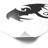 Impression Photo Dessin d'une silhouette de dragon noir (Coin)